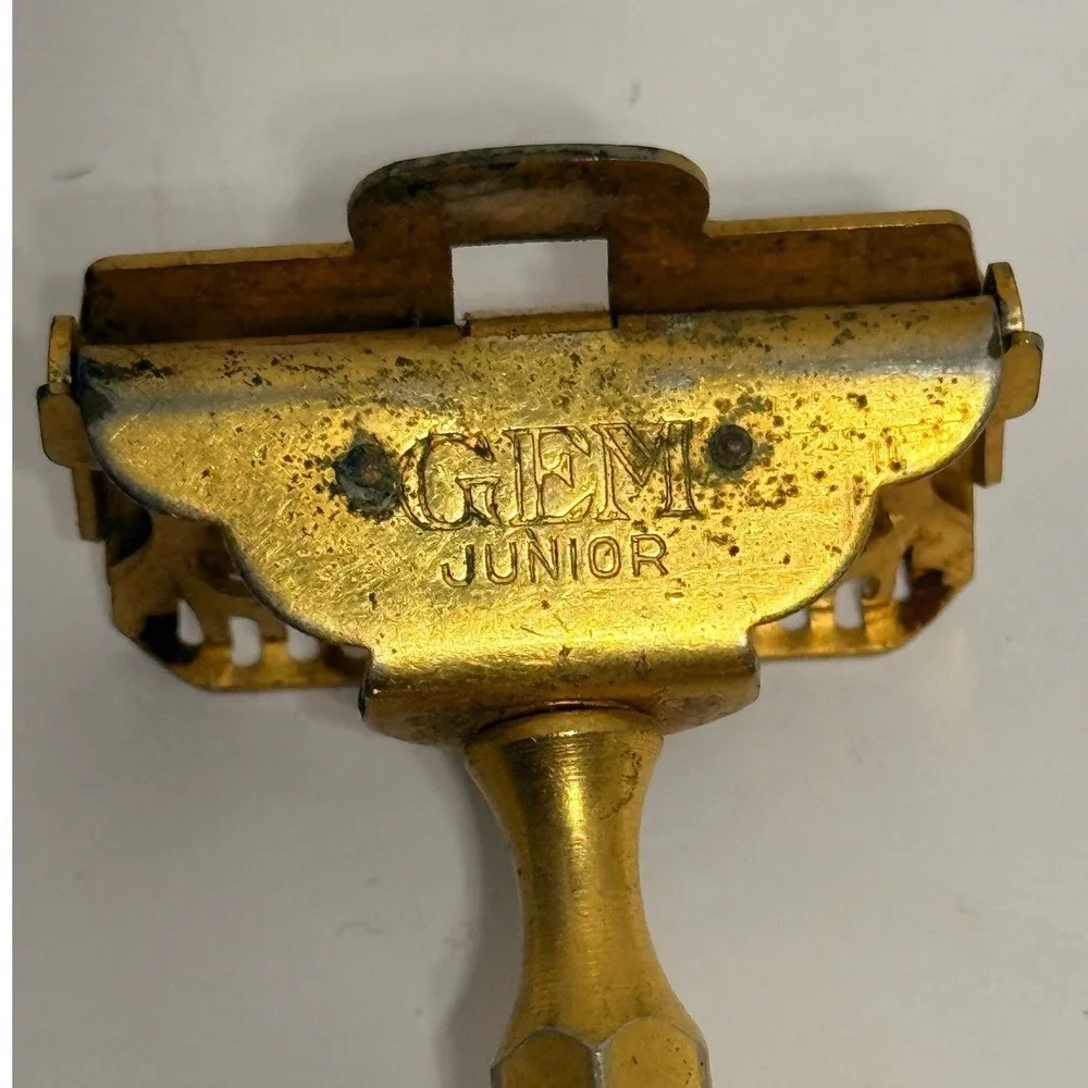 GEM JUNIOR Safety Razor Gold Tone‎ Vintage Double Edge Made in USA